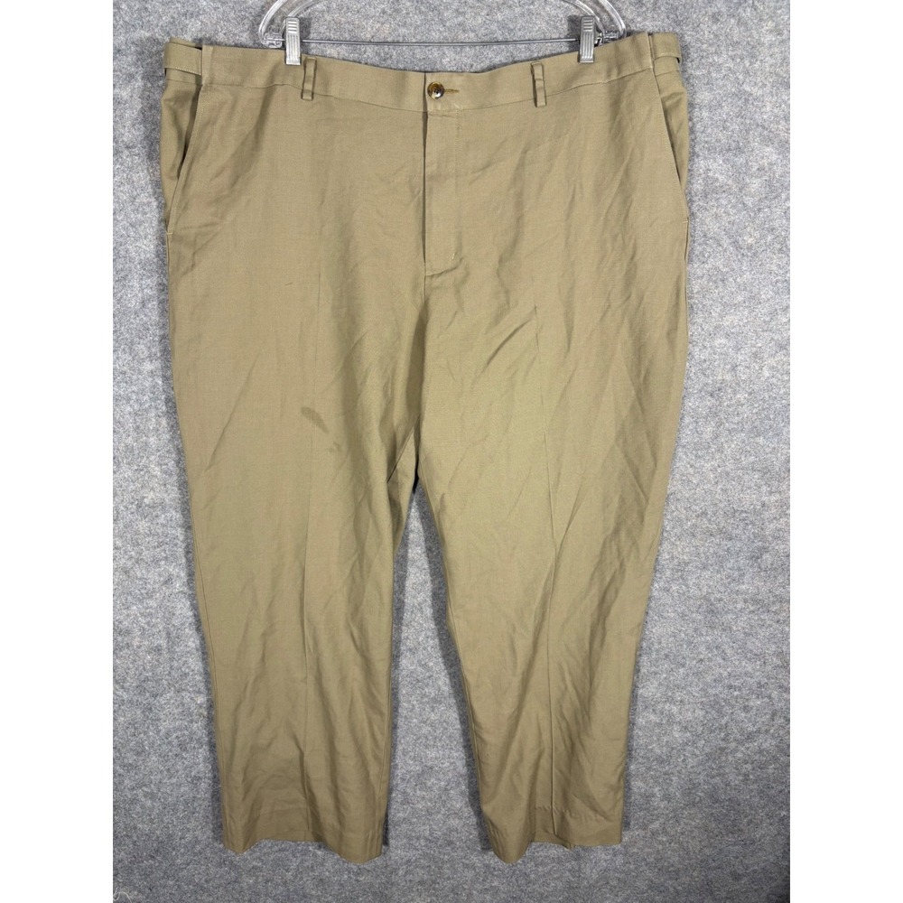 LL Bean Comfort Waist Mens‎ Tan Wool Dress Pants Size 44W